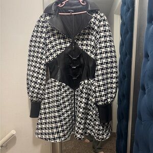 Fashion Nova Black and White Trench Coat